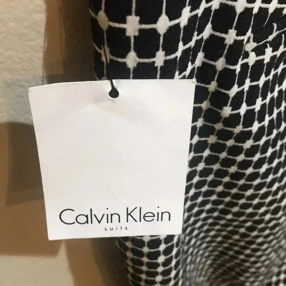 NWT!Calvin Klein Black and White Ankle pants, Stretch, Slim Fit w/Zip Pockets-12 - Picture 8 of 8